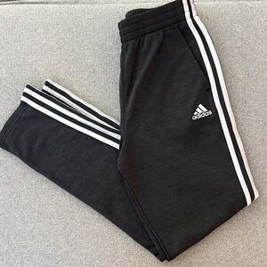 Adidas Kids Black Joggers with White Stripes